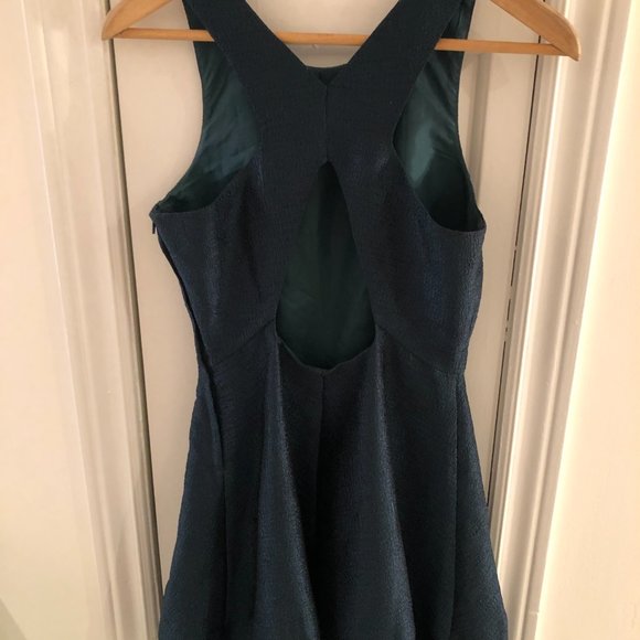 Metallic Dark Green Mini Dress SOLD - Picture 2 of 8